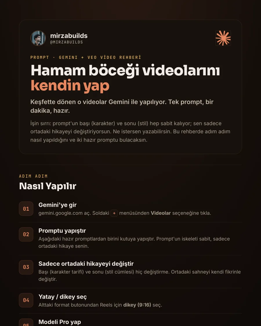 Hamam böceği videolarını kendin yap rehberinin ilk sayfası