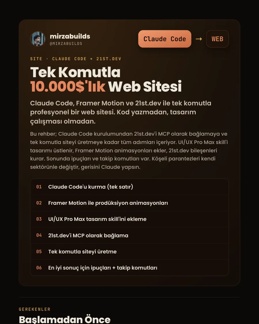 Tek komutla web sitesi rehberinin ilk sayfası
